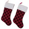 Contemporary Home Living Pack of 2 Red and Black Buffalo Checkered Christmas Holiday Stockings 20"
